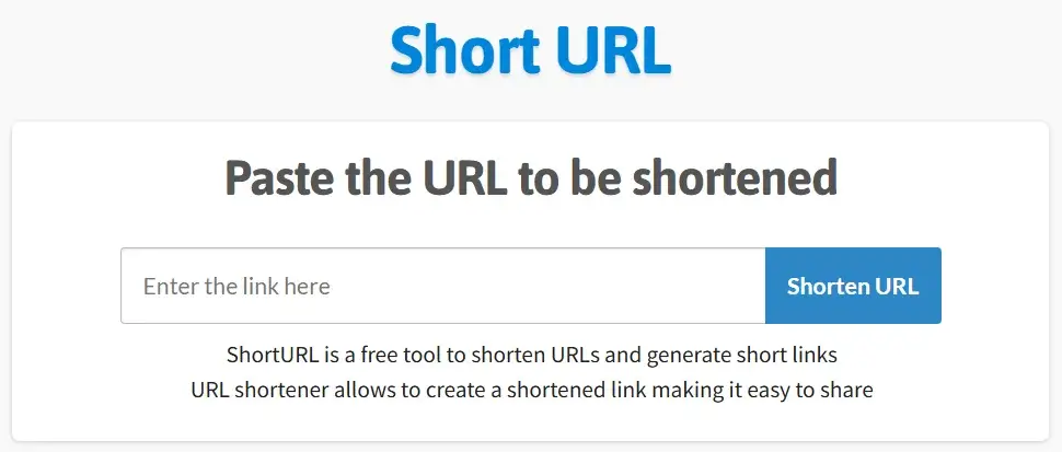 קיצור לינק ShortURL